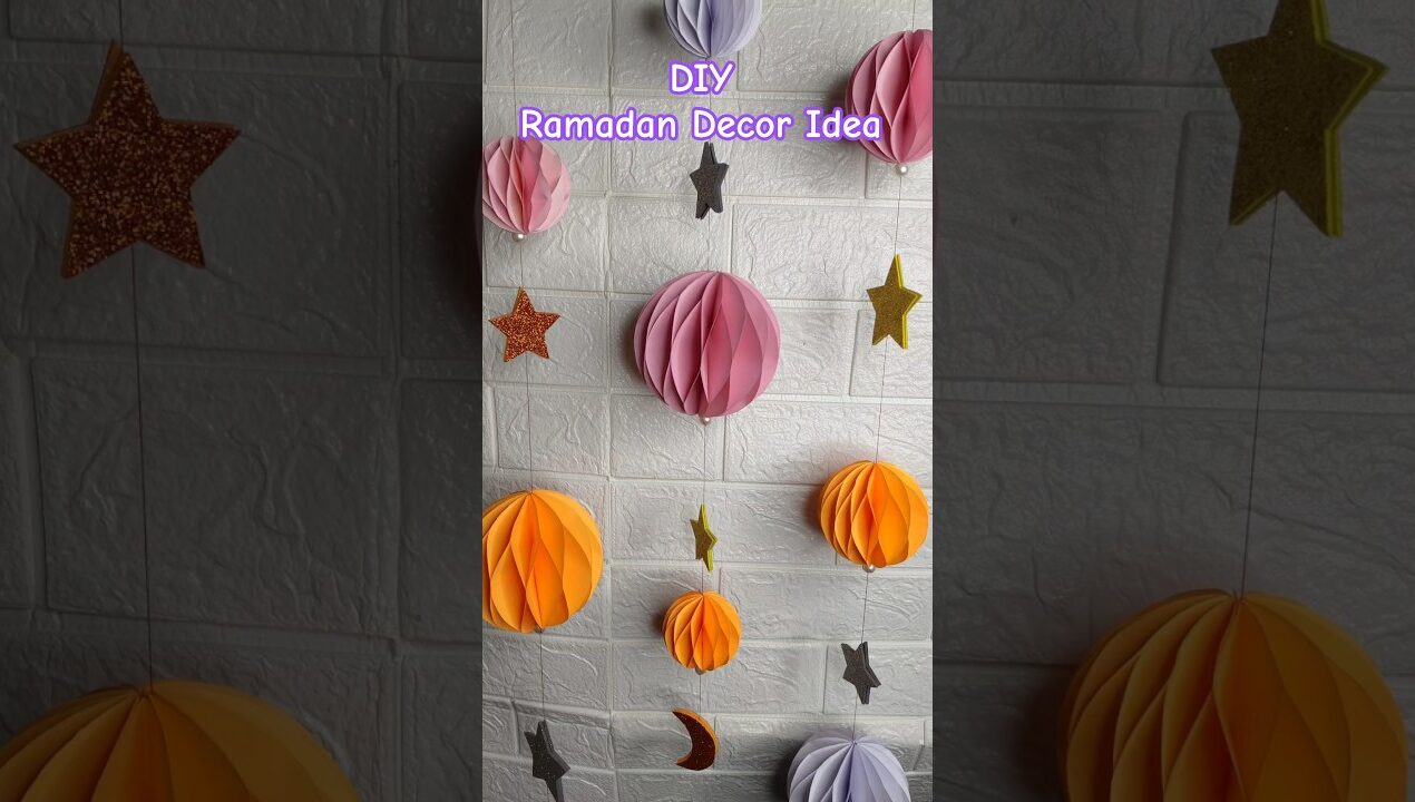 DIY Ramadan Room Decor Idea I Paper Craft Ideas🌙✨ #shorts #viralshorts #diy #crafts #ramadandecor