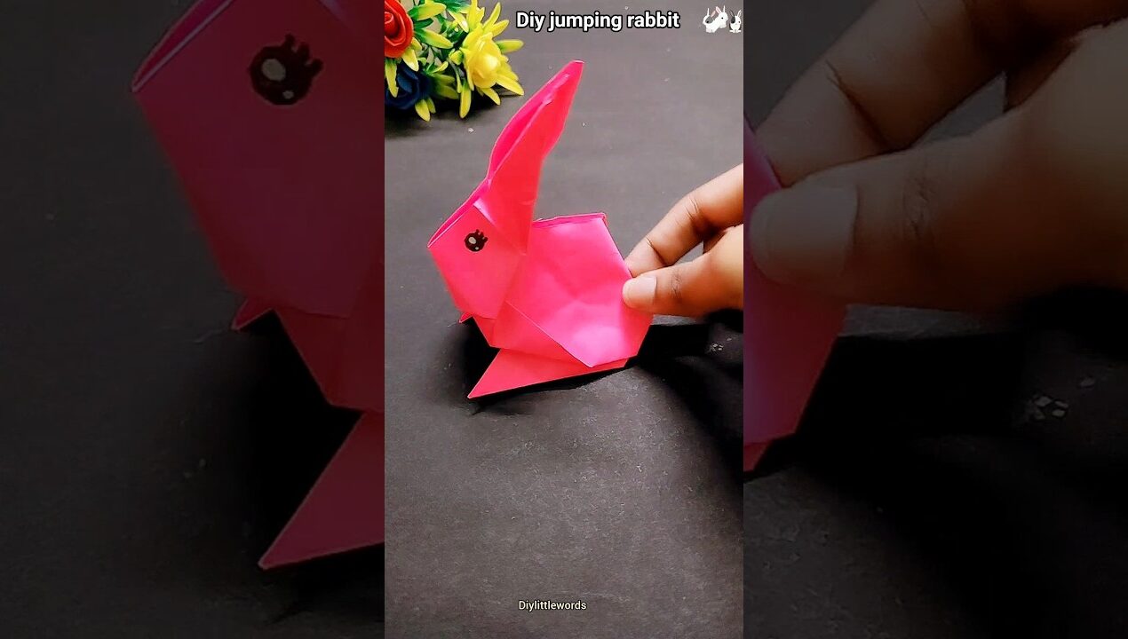 Diy jumping rabbit with Paper🐇 Paper Craft ideas | #shorts #papercraft #origami #rabbit #diy #craft