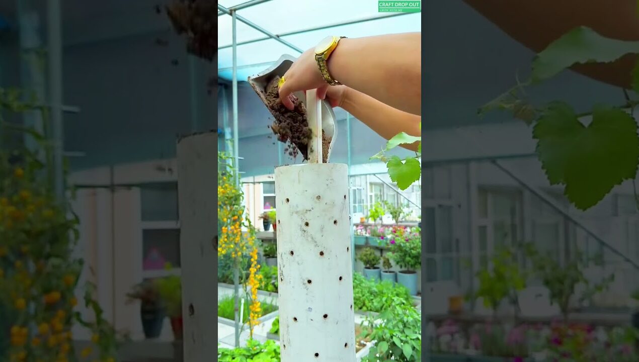 DIY Vertical Pipe Garden Made Simple! #plants #shorts