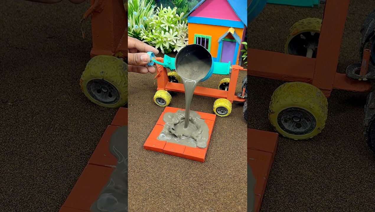 😱 Mini Tractor Making Cement Pillar | Amazing Real Working DIY Machine #shorts #youtubeshorts