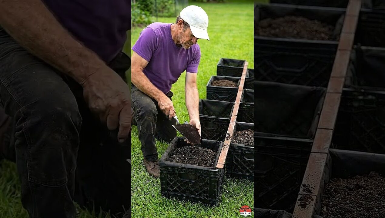 🍓 Build a Strawberry Garden From Plastic Crates #diy #garden