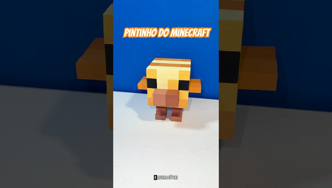 Fiz o pintinho do Minecraft – versão laranja listrado #diy #minecraft