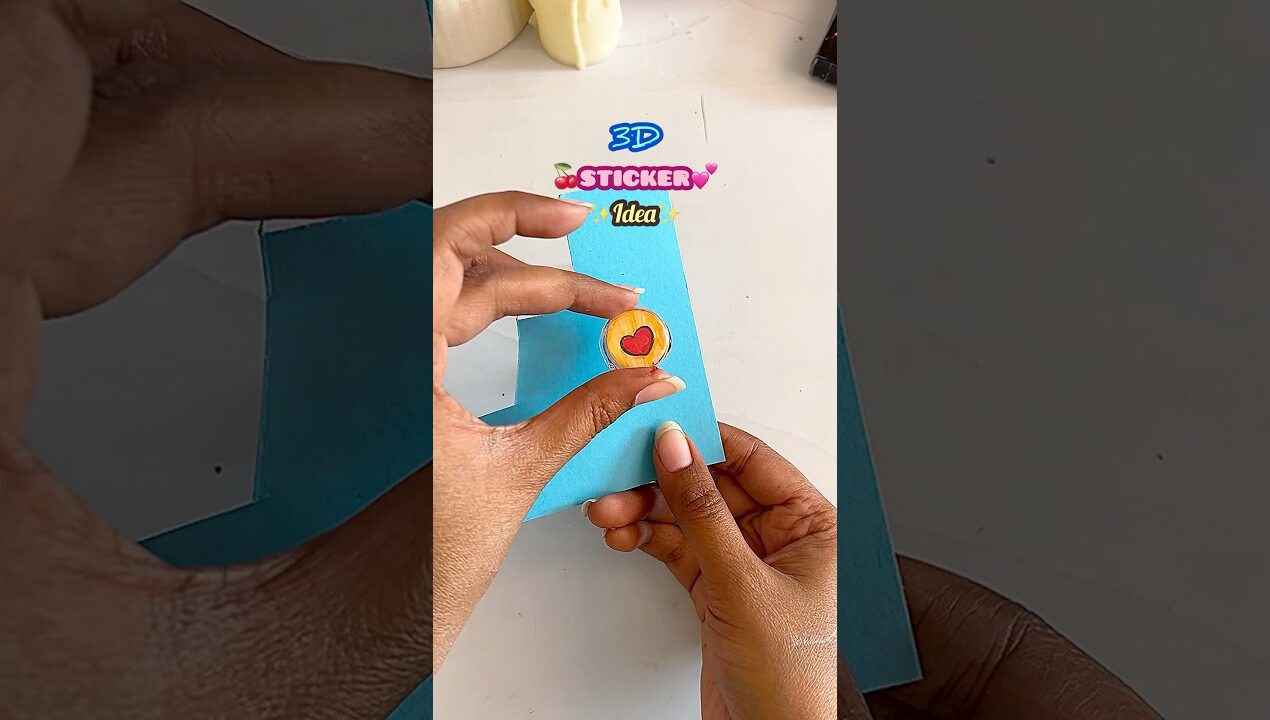 3d Cute stickers 🍒💕 idea ✨ #diy #craft #shorts #ytshorts