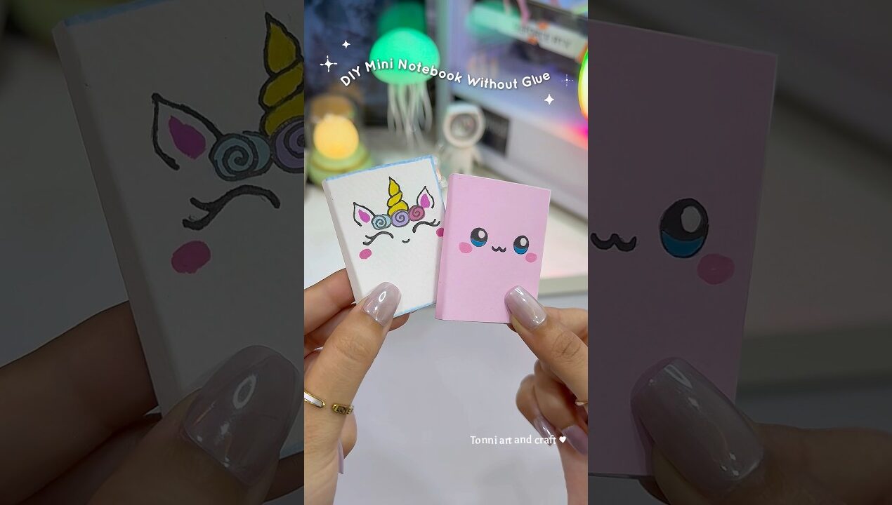 DIY Mini Notebook Without Glue #shorts #tonniartandcraft #craft #art #love #diy