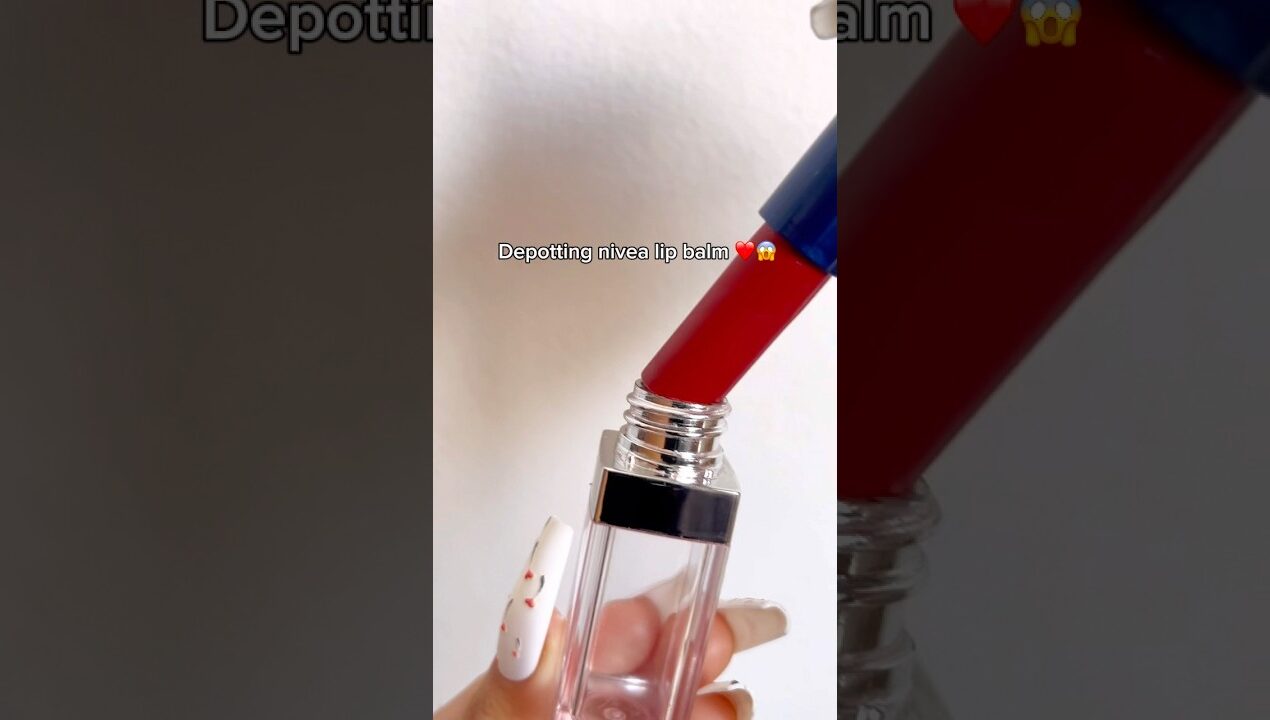 Depotting Nivea red tinted lip balm ❤️#depotting#lipbalm #nivealipbalm#diy