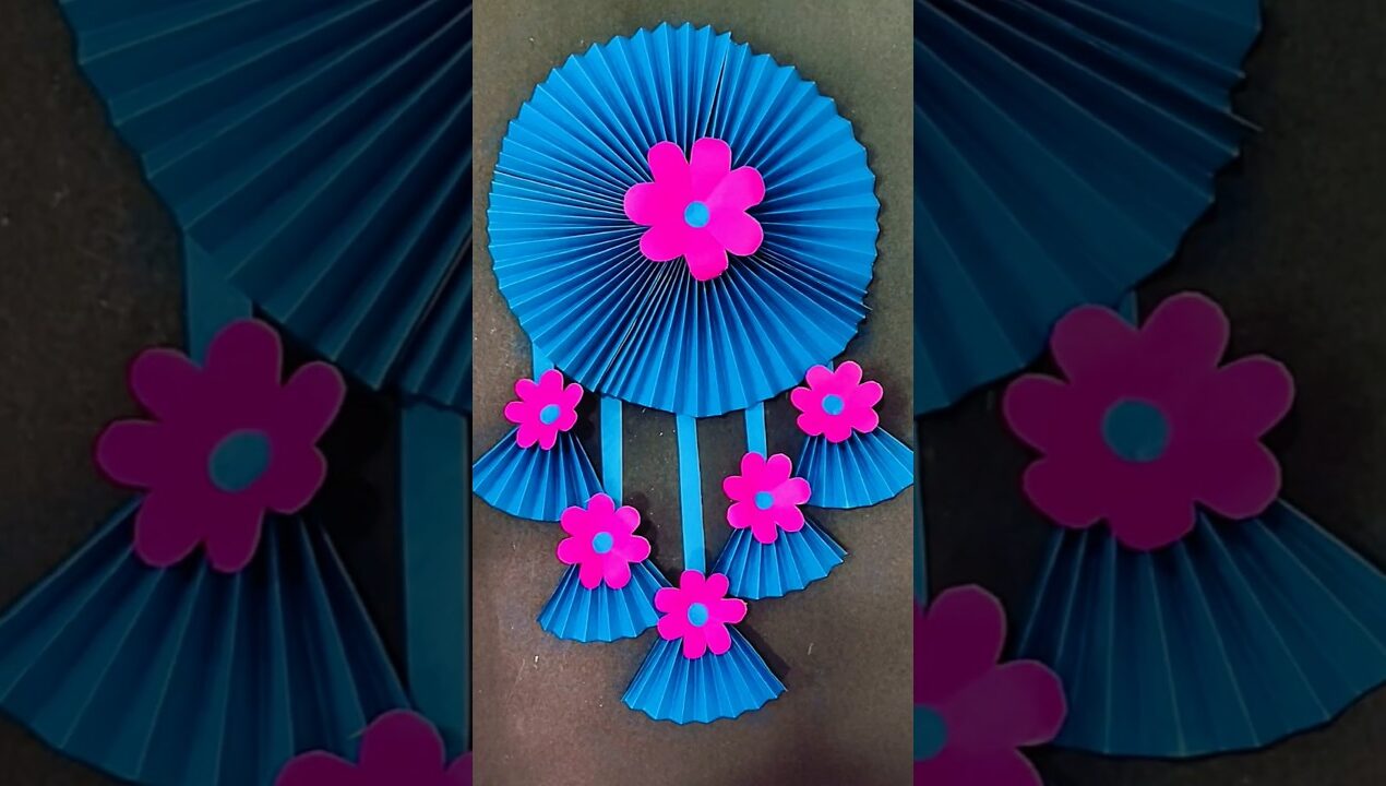 Beautiful paper flower wall hanging/#shorts #ideas #diy #craft