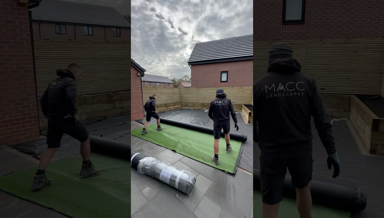 Astro turf day! #landscaping #astro #astroturf #artificialgrass #diy #garden #gardenideas