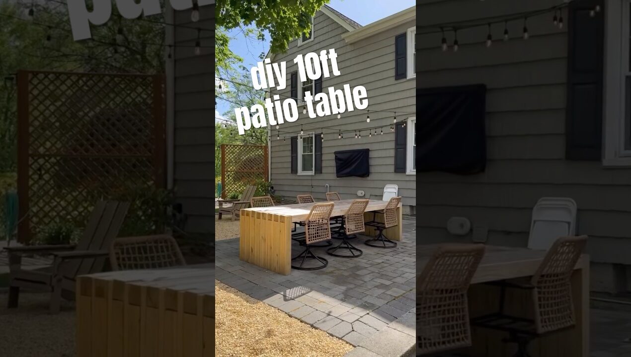 YOU SHOULD BUILD THIS 🫵 10ft modern patio table — full tutorial on my channel #patio #diyprojects