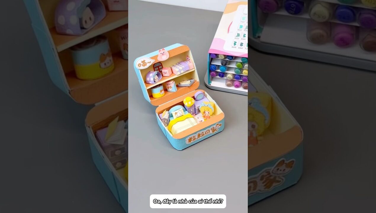 Cùng mình trang trí căn phòng mini bằng giấy #diy #desksetup #handmade #diydethuong #trending #craft