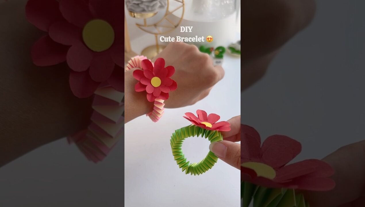 Super Easy Cute Bracelet Idea 😍✨#shorts #art #diy #muktaartandcraft #youtubeshorts