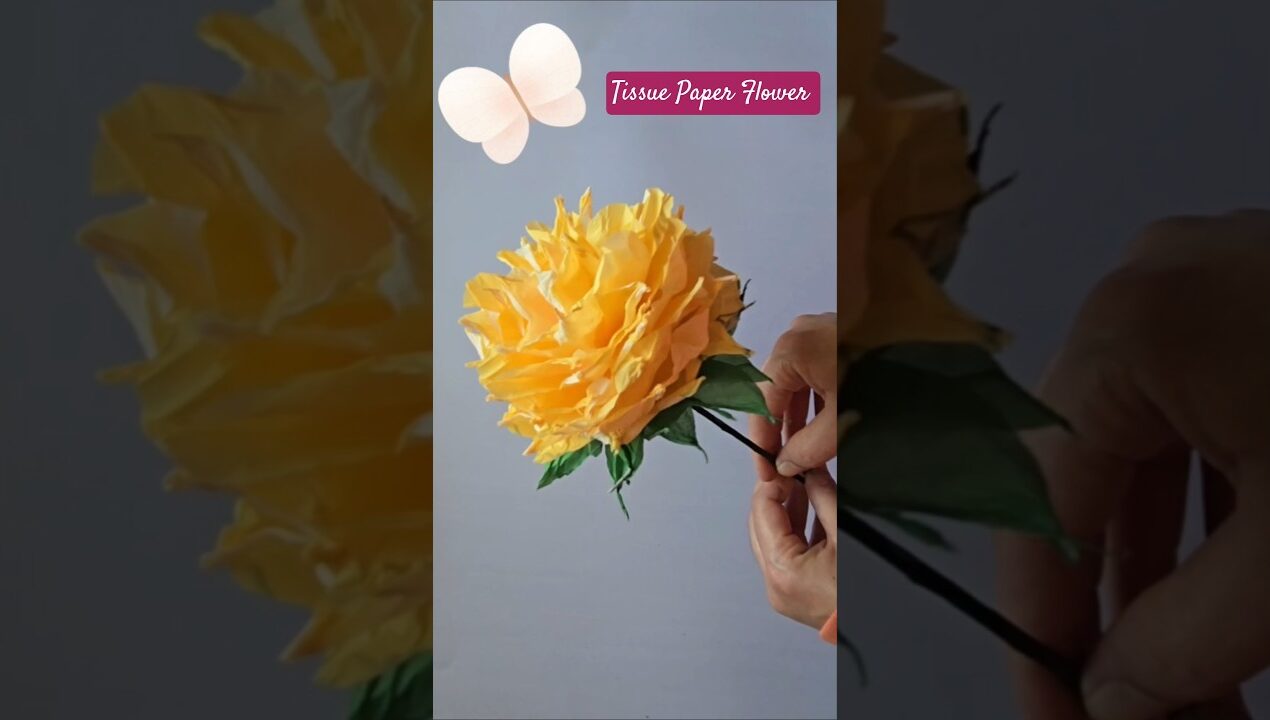 DIY Tissue Paper Flower | Simple & Beautiful Paper Flower Idea #Shorts