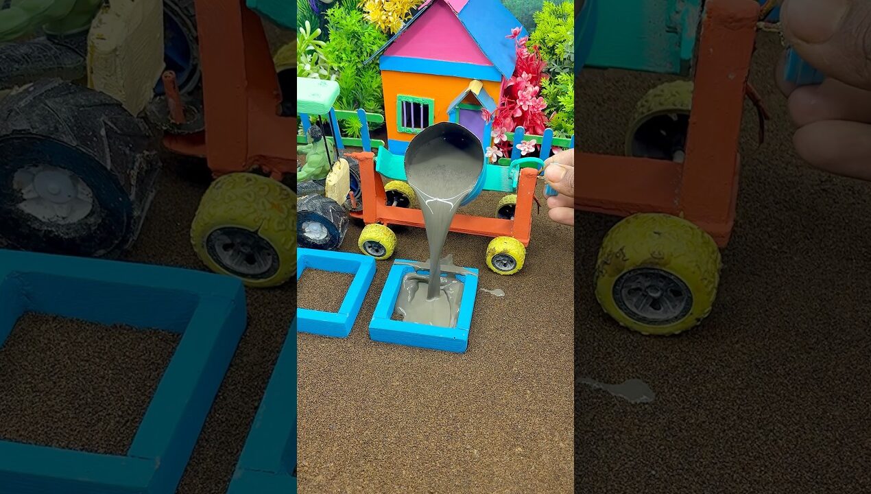 😱 Mini Tractor Making Cement Pillar | Amazing Real Working DIY Machine #shorts #youtubeshorts