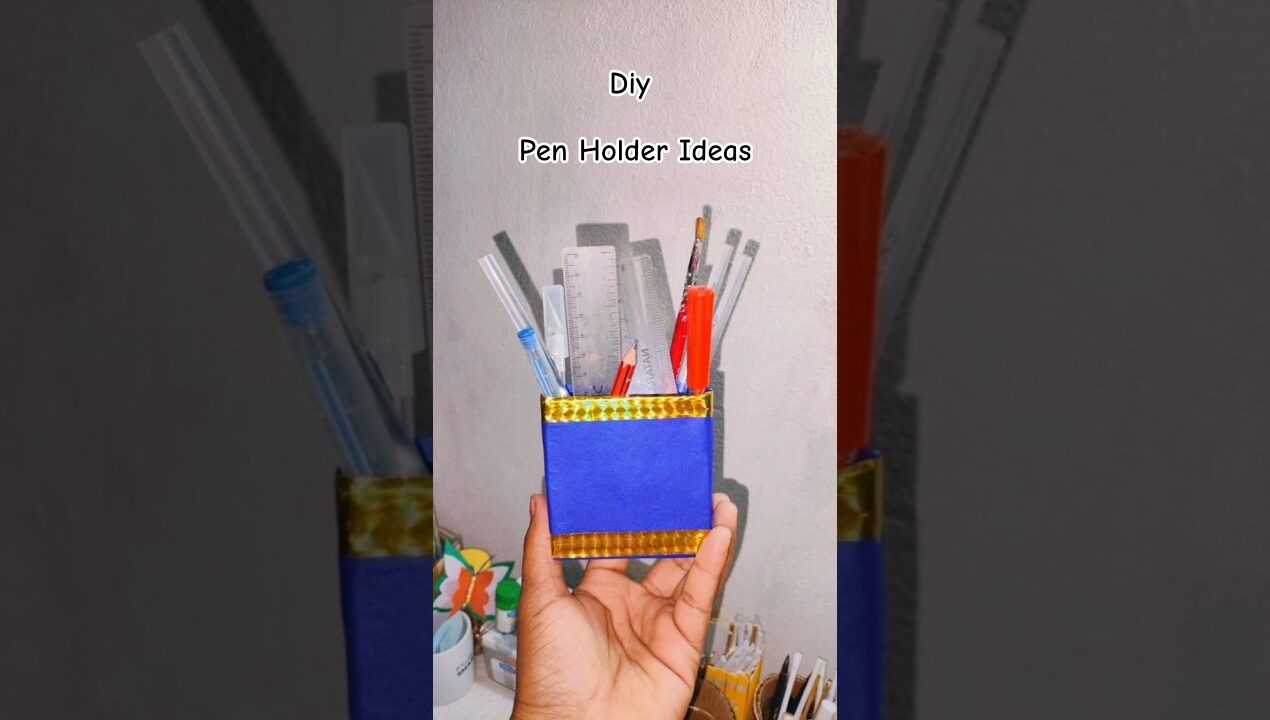 Diy Pen Holder Ideas 🖊️🖋️💡#diy #shorts #craft #diyideas #penholder #bestoutofwaste….