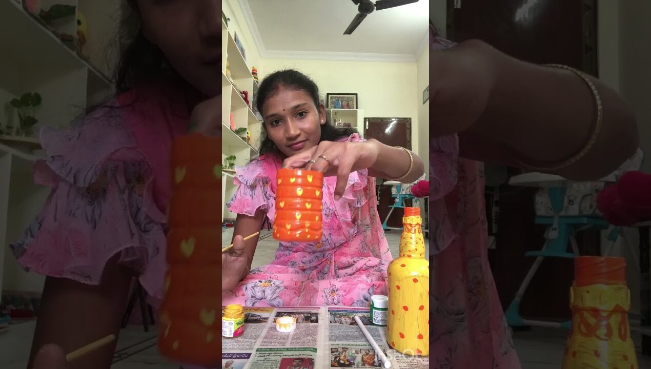 DIY-58 bottles painting #viralvideo #diy #shorts #viral #rajisokshi #diycrafts #diyshorts #painting