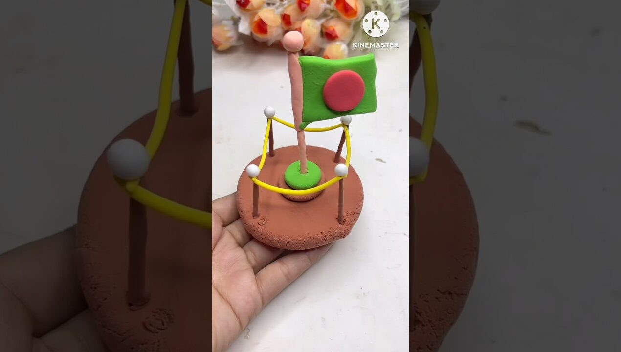 DIY idea 💡 super clay diye national flag banano🇧🇩#music #trending #flag #clay #diy#craft #youtube