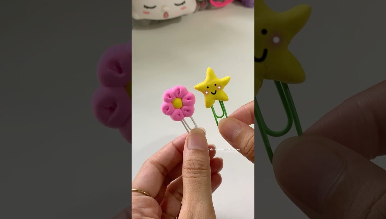 Paper clip craft 🌸⭐️#craft #diy #shorts