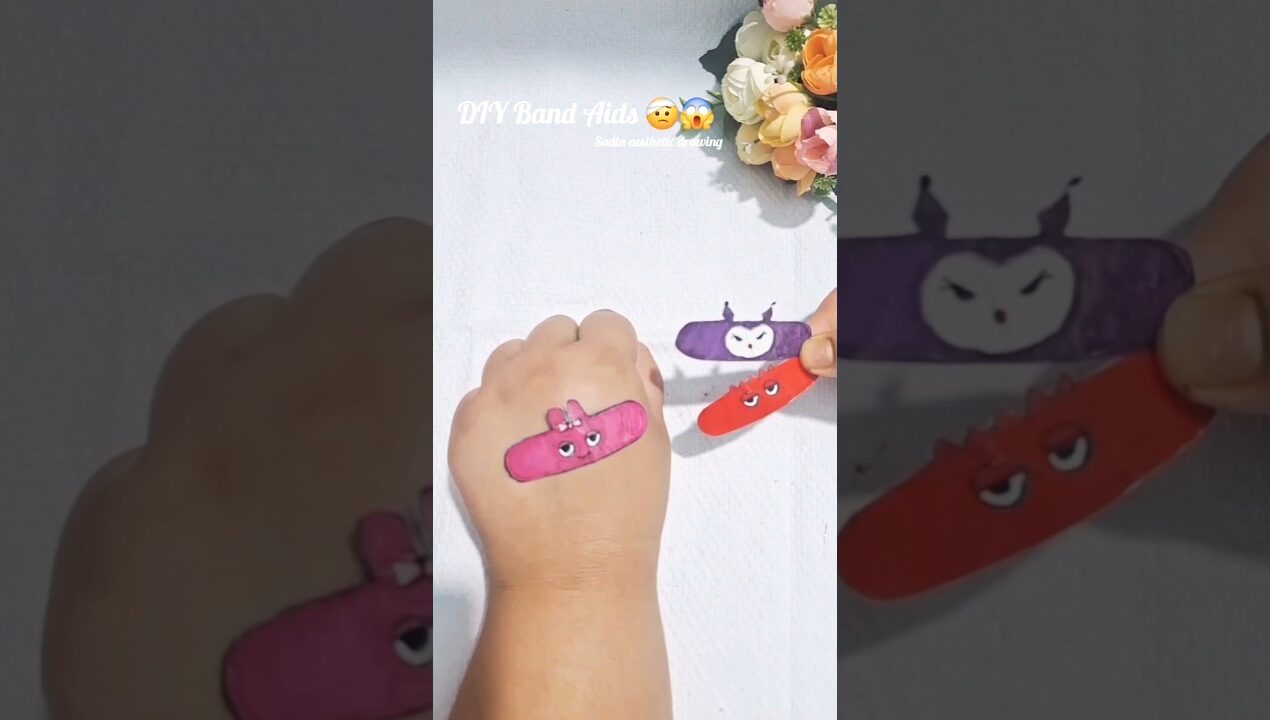 Zero cost DIY Band Aids with paper #shorts #diy #craft #youtubeshorts #cute