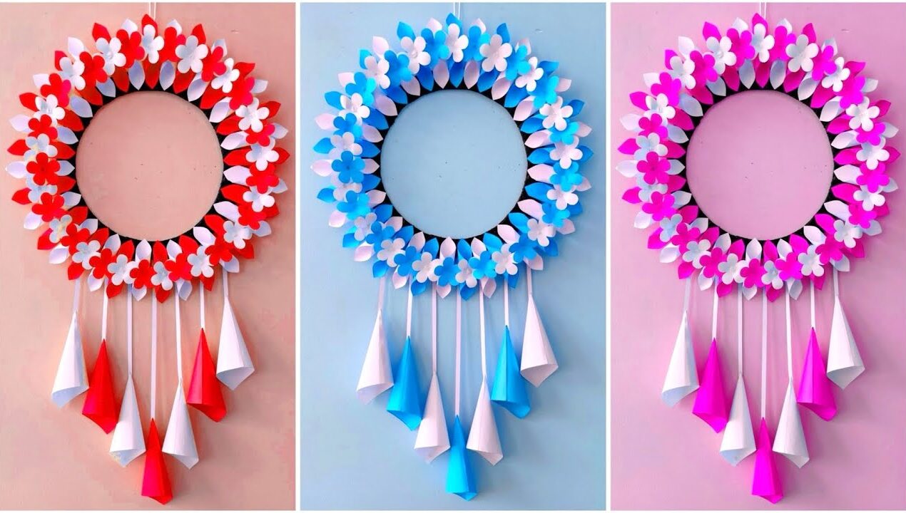Easy and Quick Paper Wall Hanging Ideas / A4 sheet Wall decor / Cardboard  Reuse /Room Decor DIY