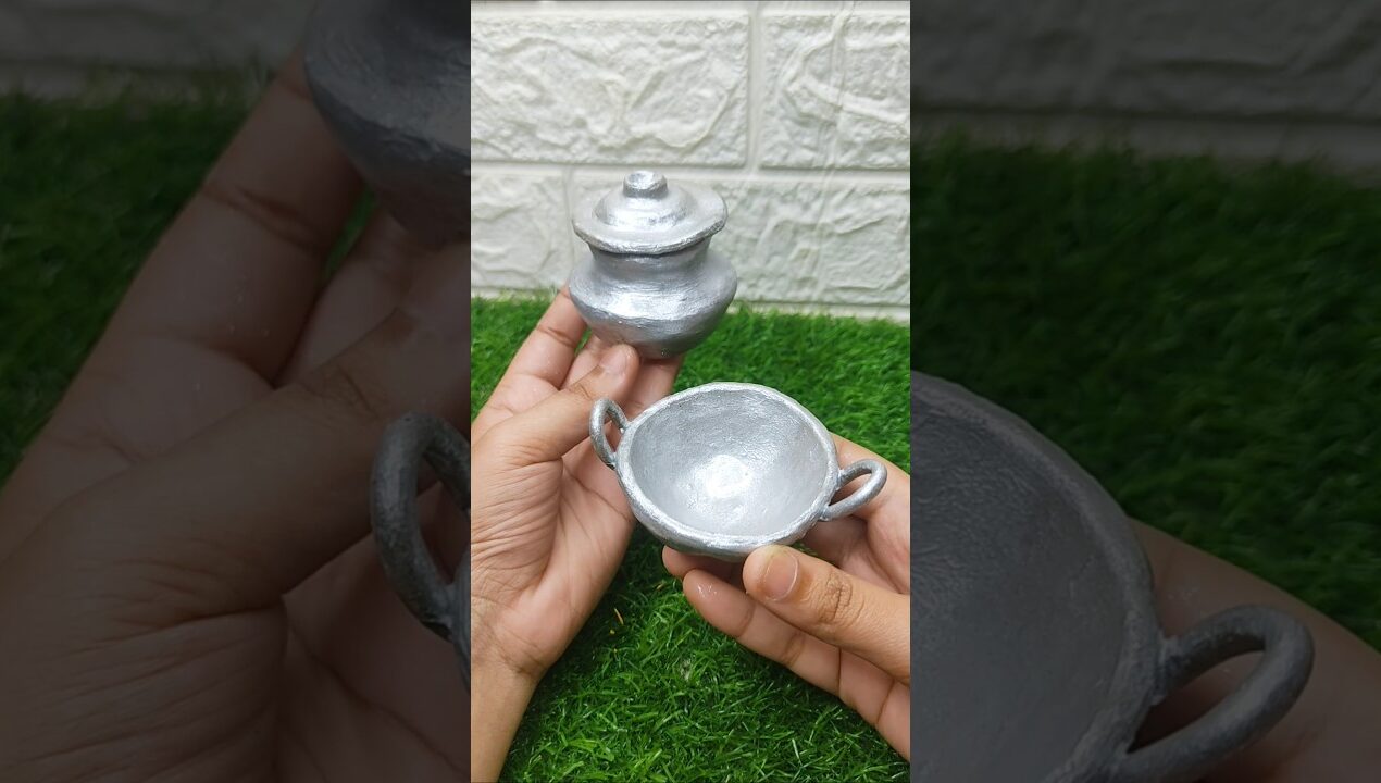 রান্না বাটি রং করলাম 😱 #diy #clay #clayart @BongCreativeArpita