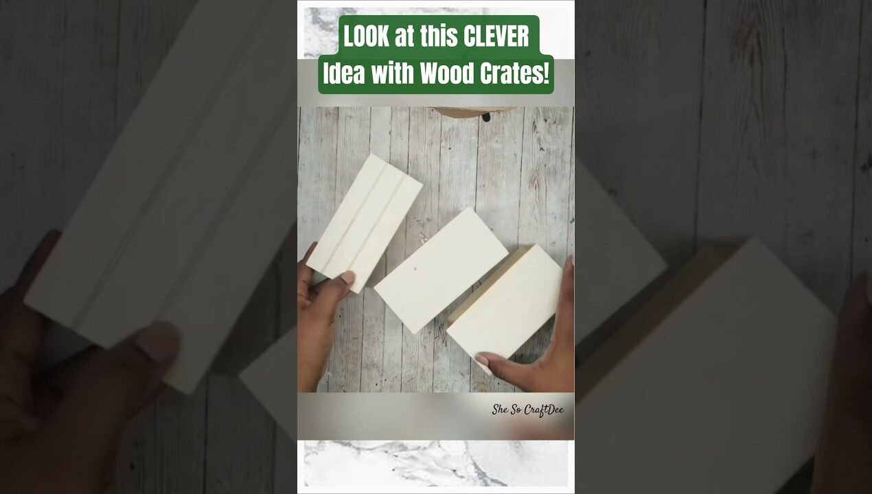 🔥Grab Dollar Tree Wood Crates for this Original DIY Idea! #dollartreediy #shesocraftdee #shorts