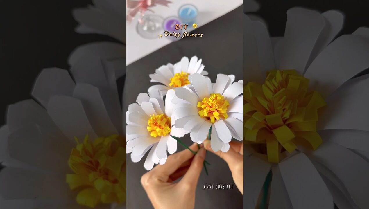 DIY Daisy flowers ✨🌼 #shorts #diy #diycrafts #handmade