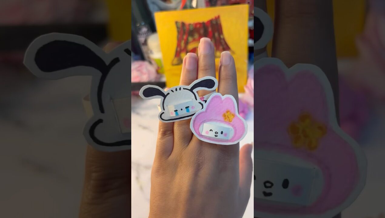 Cute DIY paper rings❤️ #diy#craft#papercraft#paperart#diycrafts#trending#reels#shorts#cute#artist