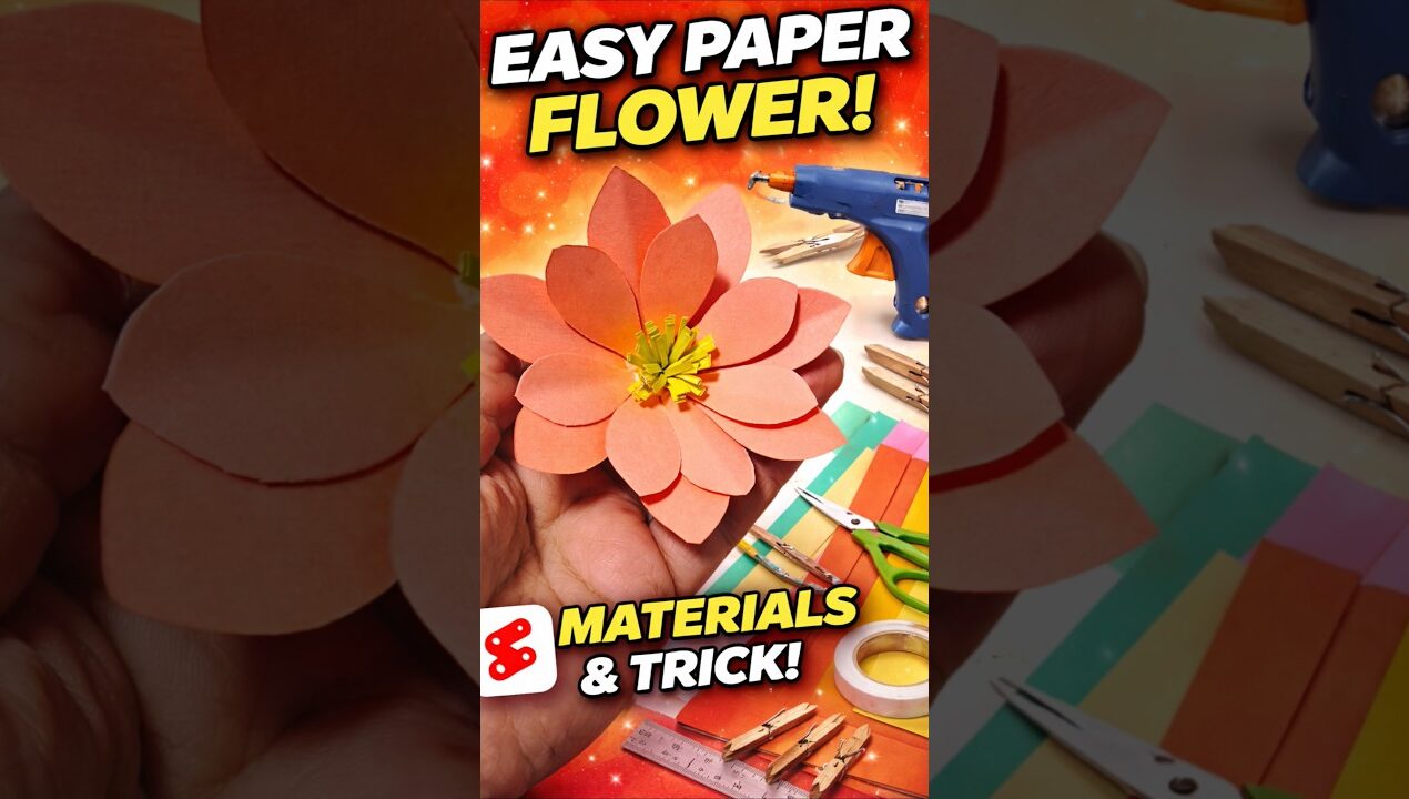 Easy Paper Flower 🌸 DIY Craft in 1 Minute #diy #craft #papercraft #ytshorts #success