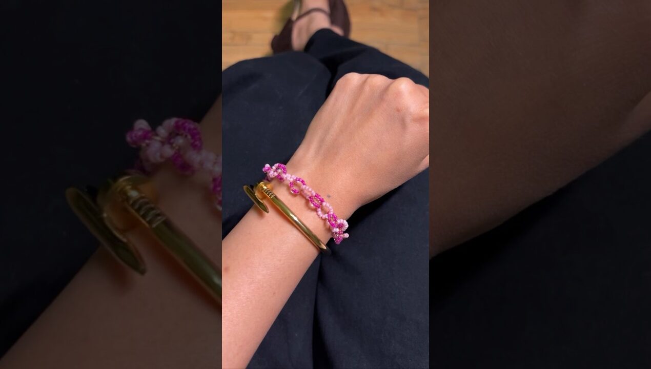 Made this cutest bracelet using Kit from @BeadsnFashioncom 💜 #diy #bracelet #handmade #tutorial