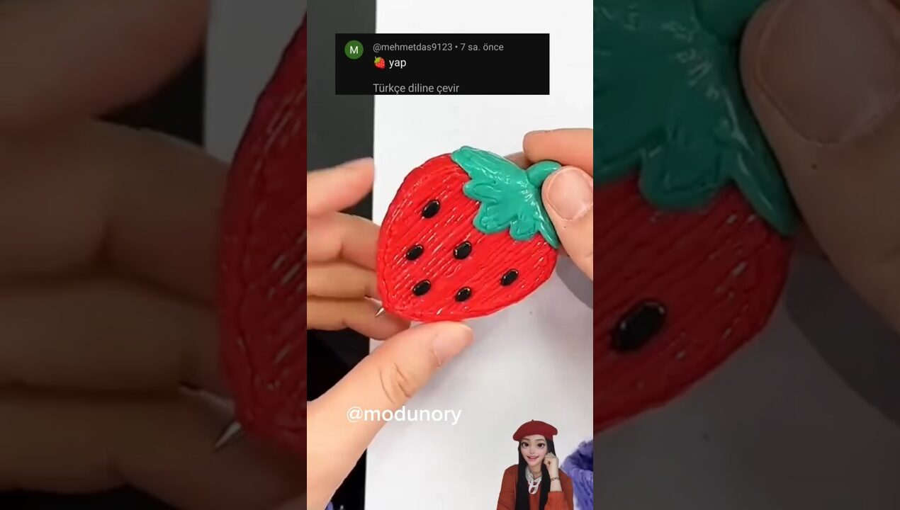 3d kalemle çilekli kalem yapıyoruz 💖 #kendinyap #diy #3dkalem #3dpen