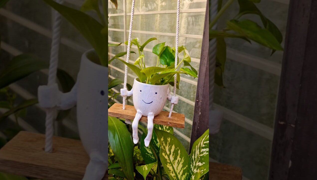 DIY Swinging Planter From Broken Cup | Trending Planter #diy #garden #diyplanters