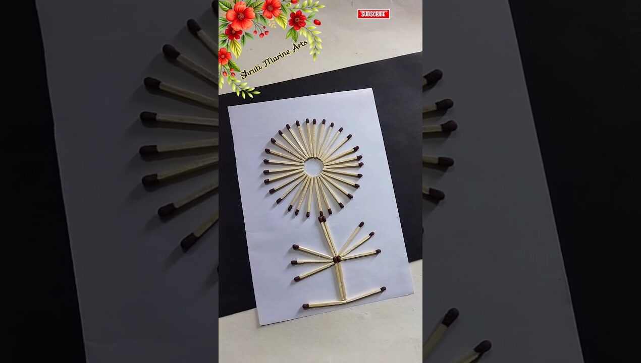 How to make Flower with Matchsticks | Easy Matchstick Craft#shorts#shortsfeed#youtubeshorts#trending