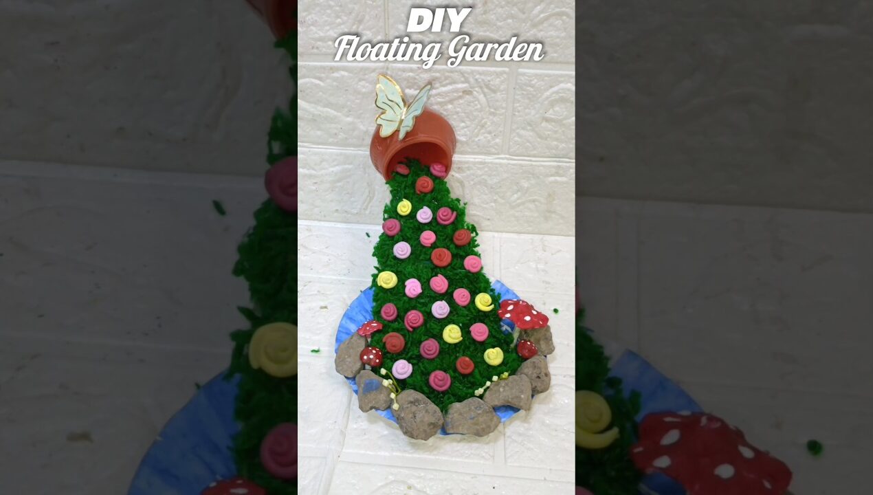 DIY Floating Garden Home Decor 🌸#diy#craft#shorts#ytshorts#viral