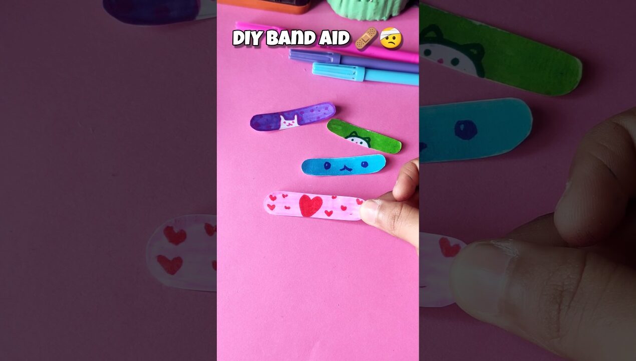 Zero cost DIY Band-Aids at home 🤕🩹✨ #shorts #art #craft #diy #youtubeshorts