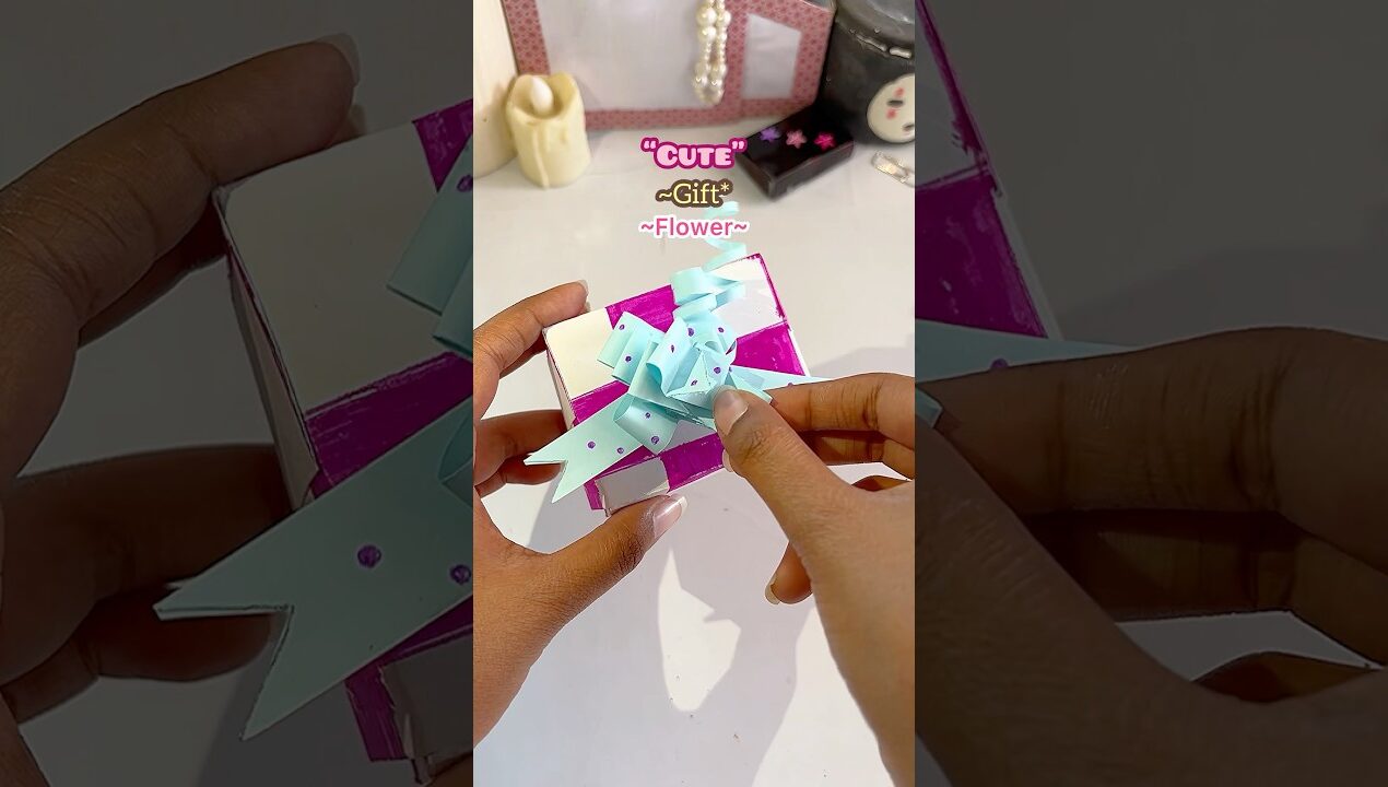 Cute Gift 🎁 wrap flower 🌷 #diy #craft #shorts #ytshorts