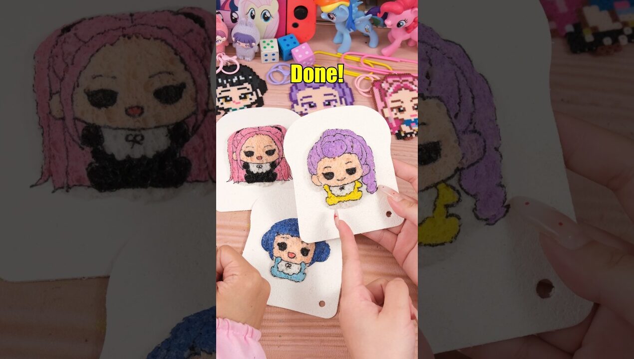 DIY SUPER Cute Huntrix Squishy 💜💗💙#shorts