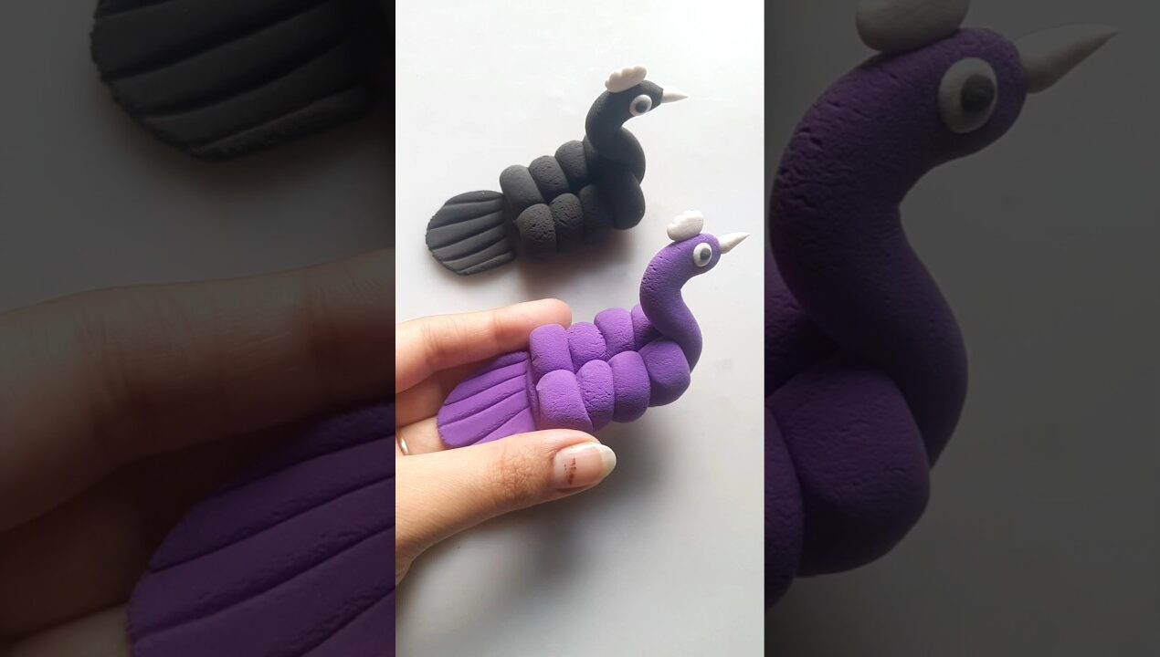DIY idea 💞 How to make easily peacock 🦚 with Super clay #trend​ #clay​ #music​ #funny​ #clay