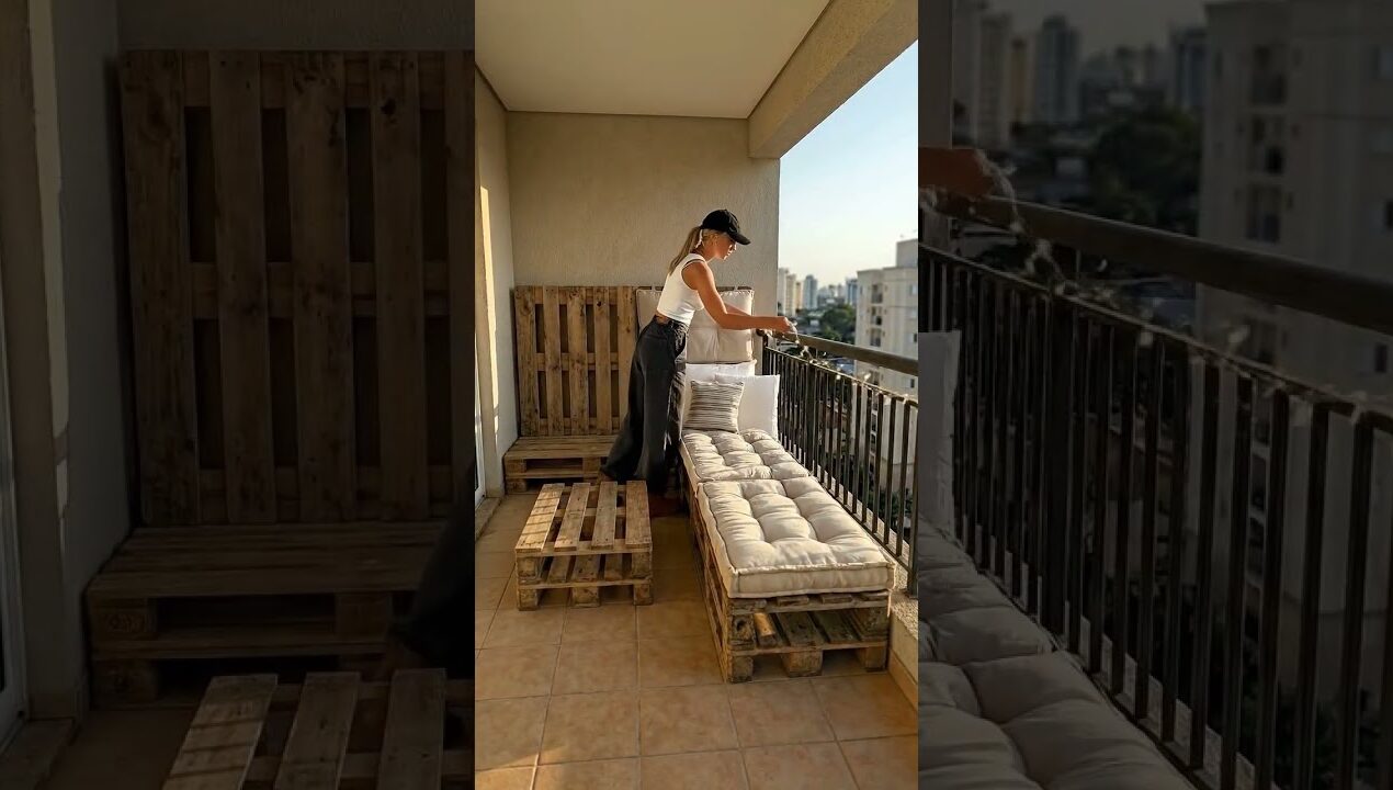 Small Balcony Transformation | Cozy DIY Pallet Balcony Makeover 🌿