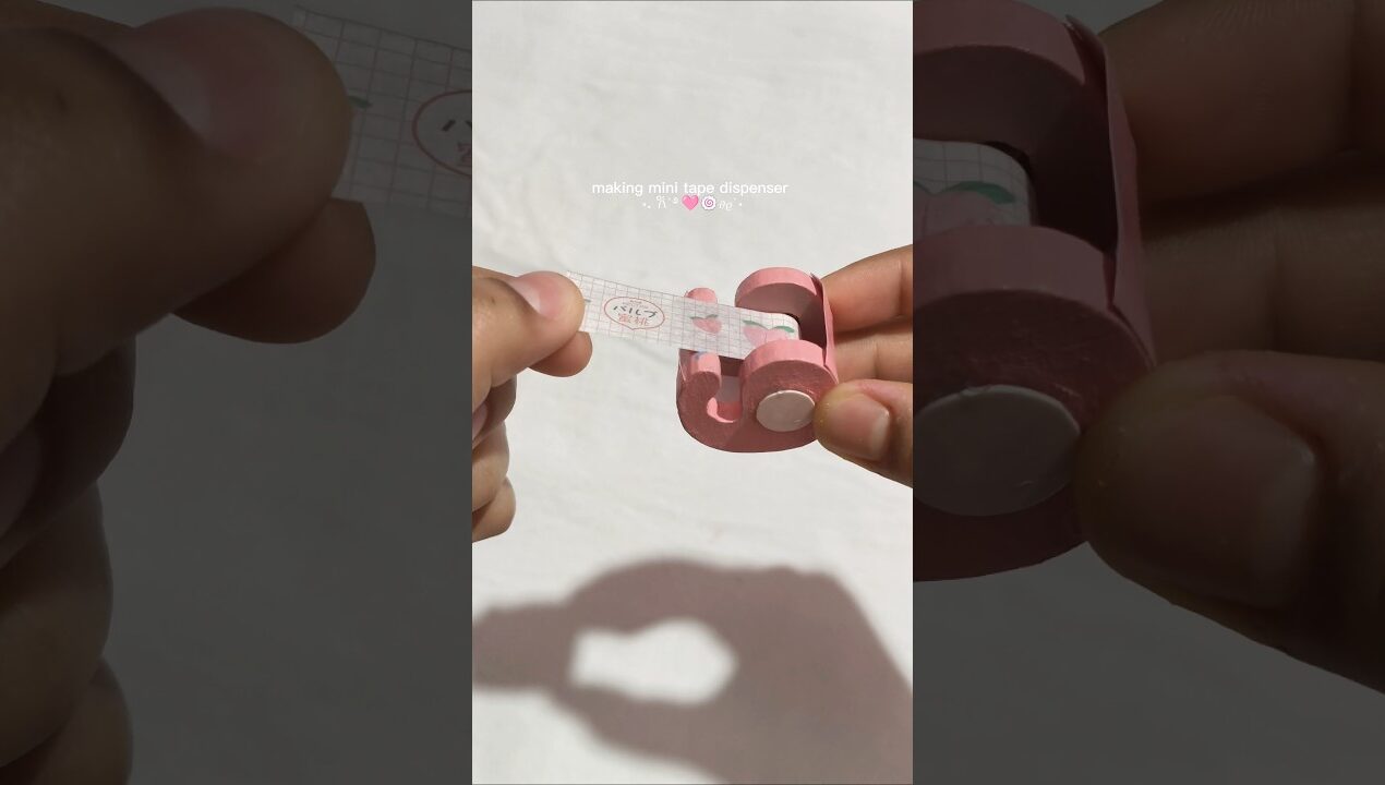 making mini tape dispenser 🩷🍥 #diy #viral #craft #art #shorts #fyp #dollhouse #handmade #ideas