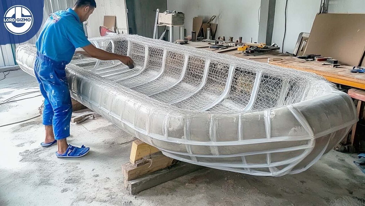 Man Builds DIY Boat Using Wire Mesh and Fiberglass From Start to Finish