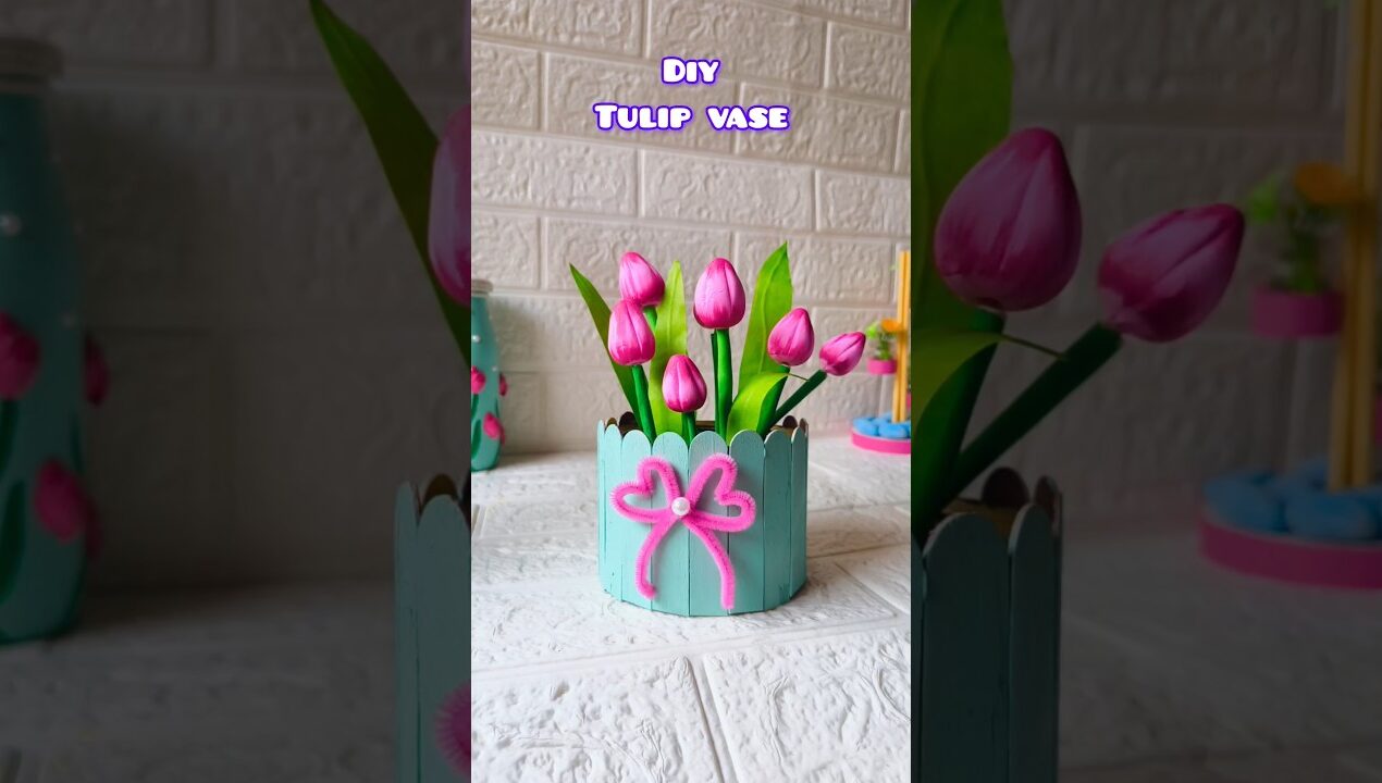 tulip vase#diy #ytshorts #craft #youtubeshorts #viralshorts #trendingshorts #shorts #short #viral