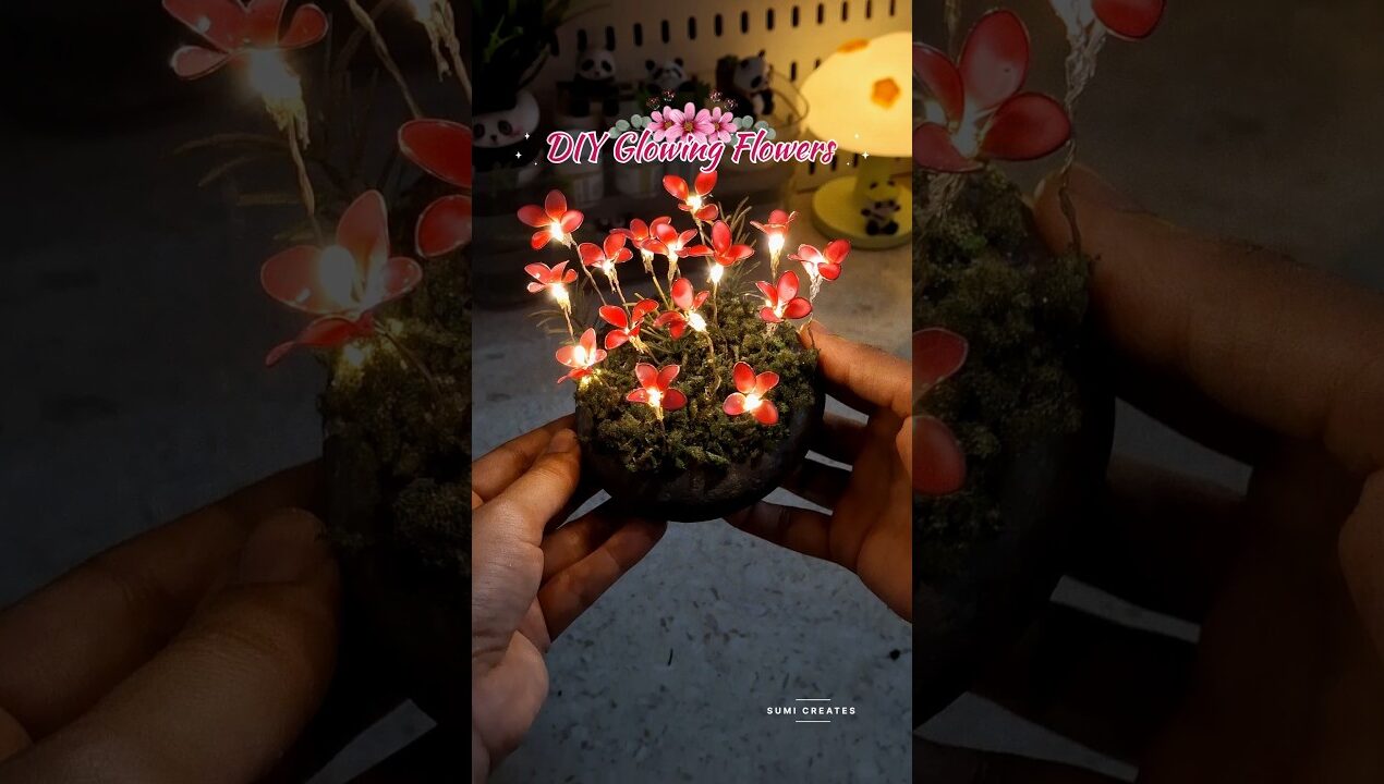 DIY Glowing Flower Pot using Nail Polish 💡 Easy Craft Idea#craftideas #nailpolishflowers #diycrafts