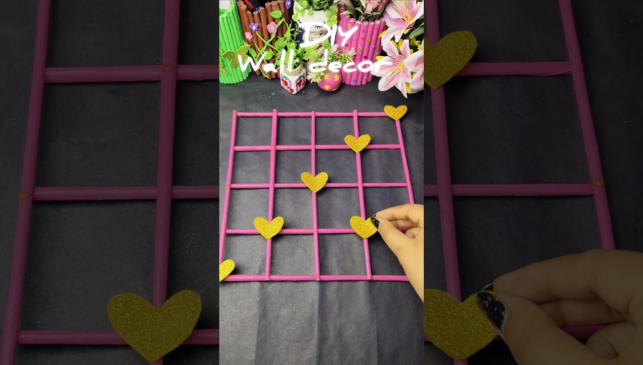 DIY paper wall hanging decor 🩷✨#diy #craft #handmade #trending #yt #craftideas #wallhanging #shorts