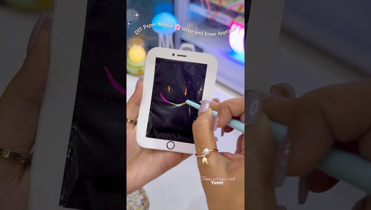 Amazing DIY Paper Mobile 📱 Write and Erase Anytime #shorts #tonniartandcraft #craft #art #cute #diy