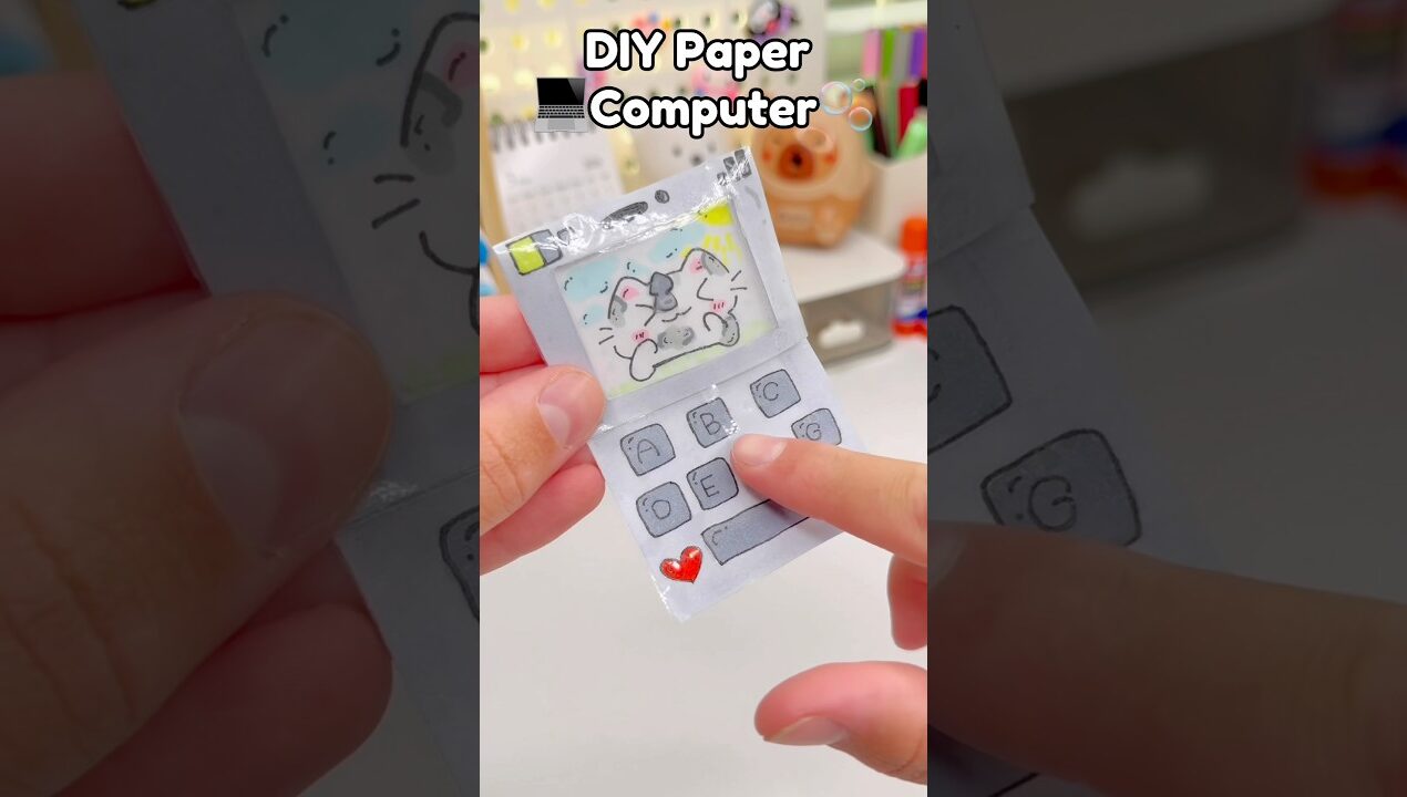💻DIY Mini Paper Computer🫧!?  #papercrafts #cutecrafts #diycrafts #diy #crafts