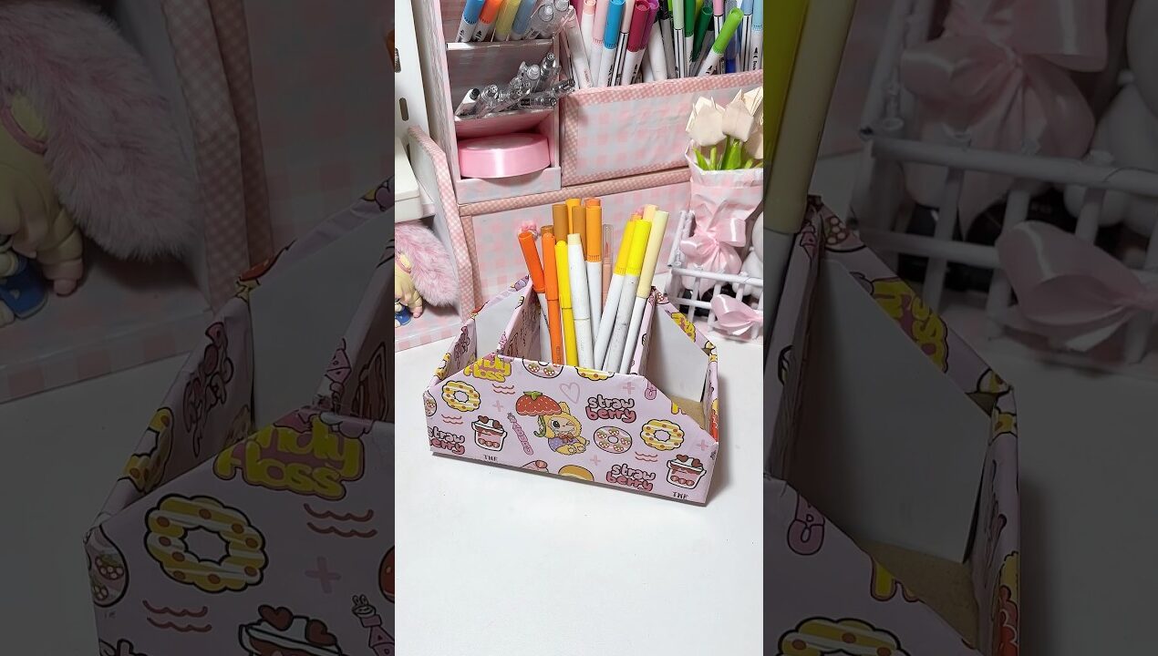 easy desk organizer #diy #handmade #diycrafts #papercraft #cardboardcraft