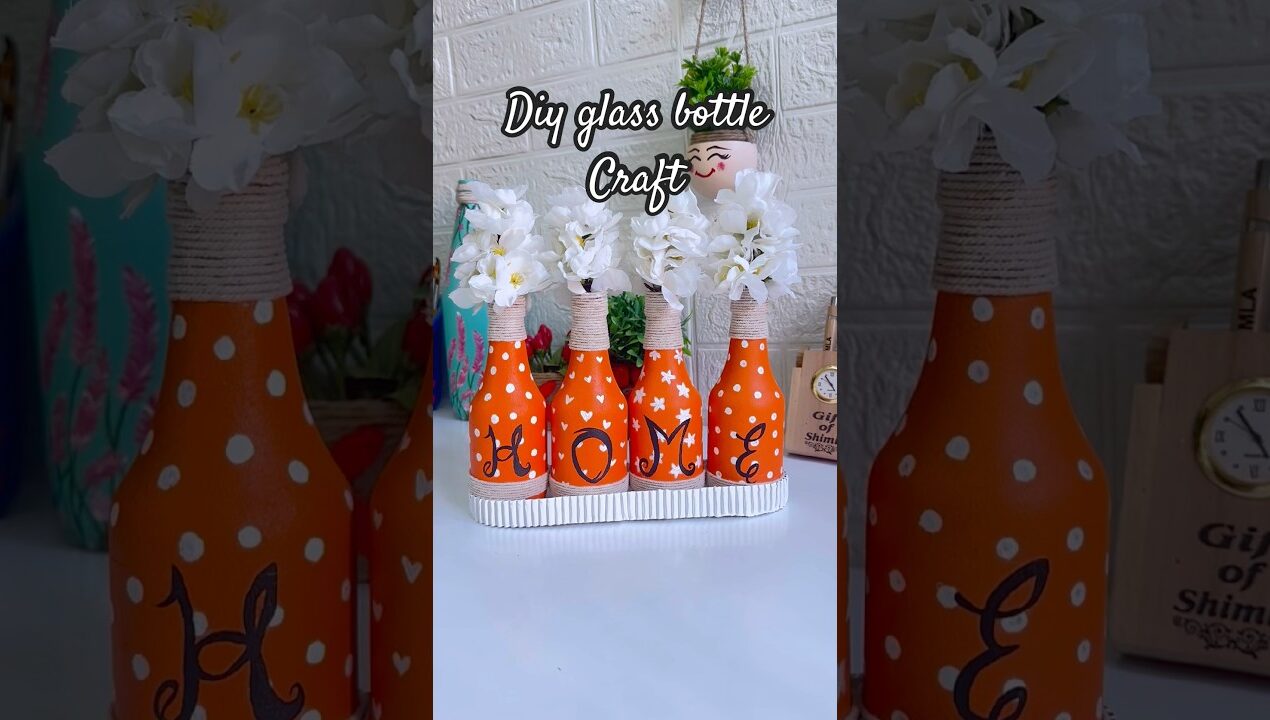 Diy bottle craft idea #bottleart #shortvideo #diy #craftyhome #ytshorts #craft #homedecor #trending