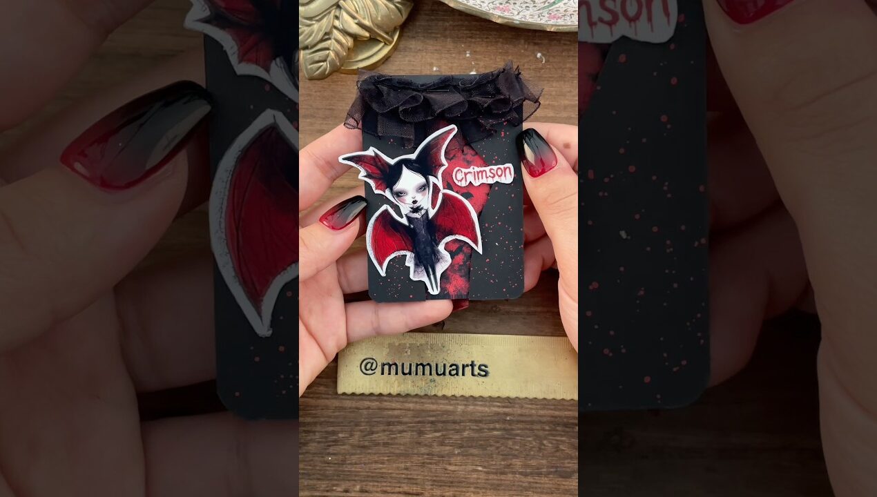 ATC cards 🦇 Supplies are from GoodiesforSoul #atccards #asmr #sticker #scrapbookingsupplies #diy