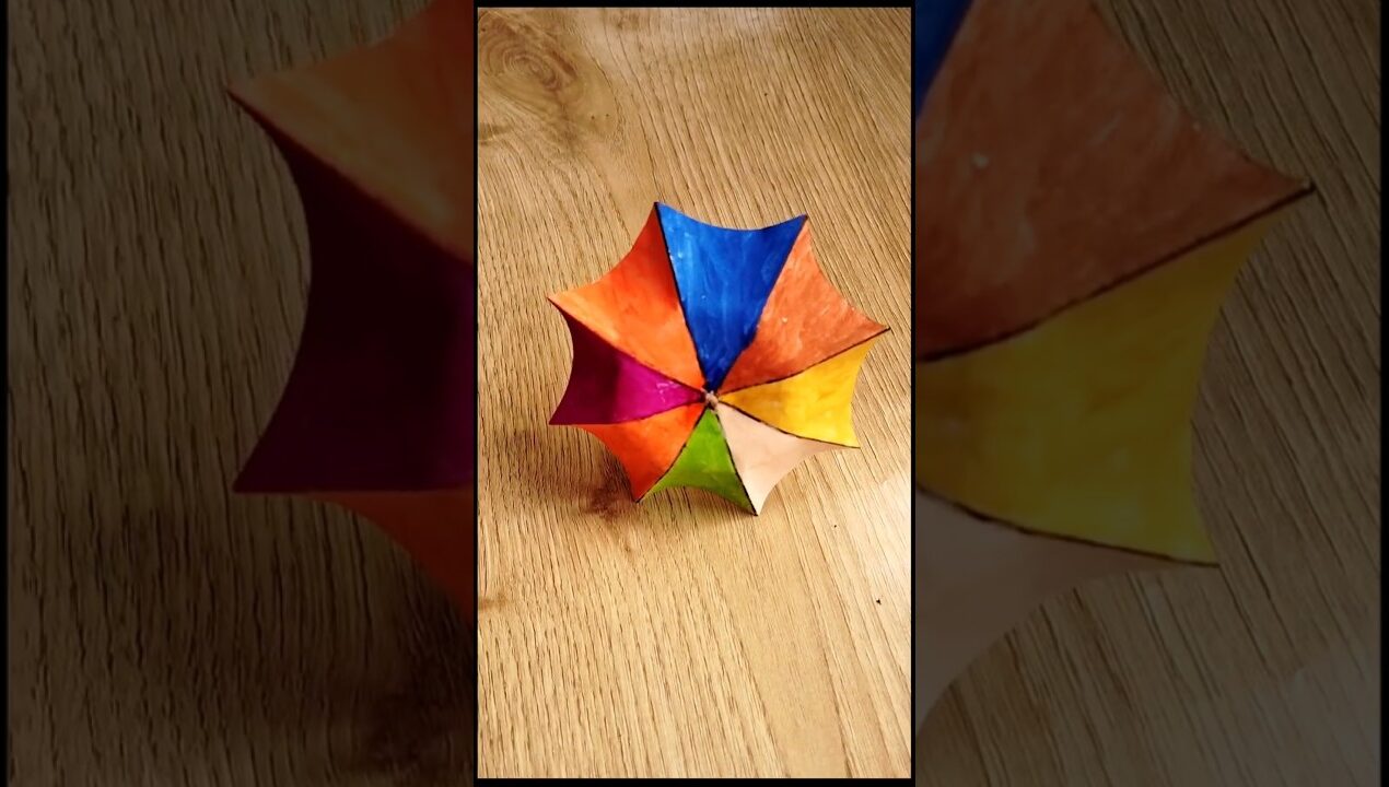 Beautiful Paper Umbrella ☂️✨ | DIY Decoration Idea#shortsvideo #viralvideo #paperumbrella#papercraft