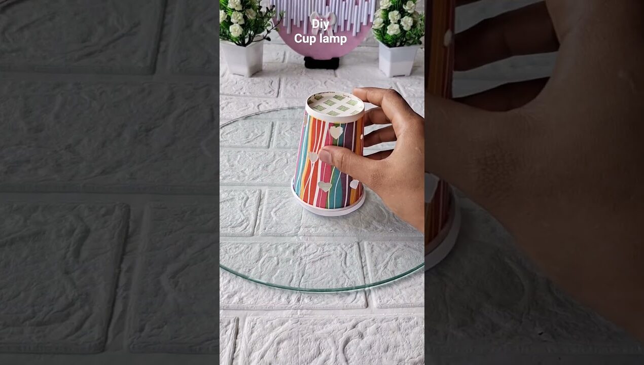 diy paper cup lamp🤍 #shorts#diy#craft #viral