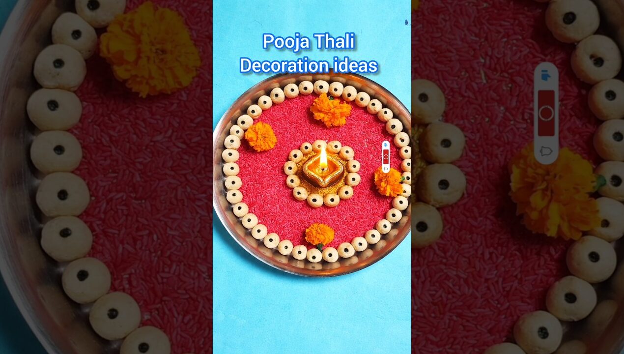 Ramnavami Diy Pooja Thali Decoration ideas _#aarti thali #trending shorts #diy craft #ideas #Vandana
